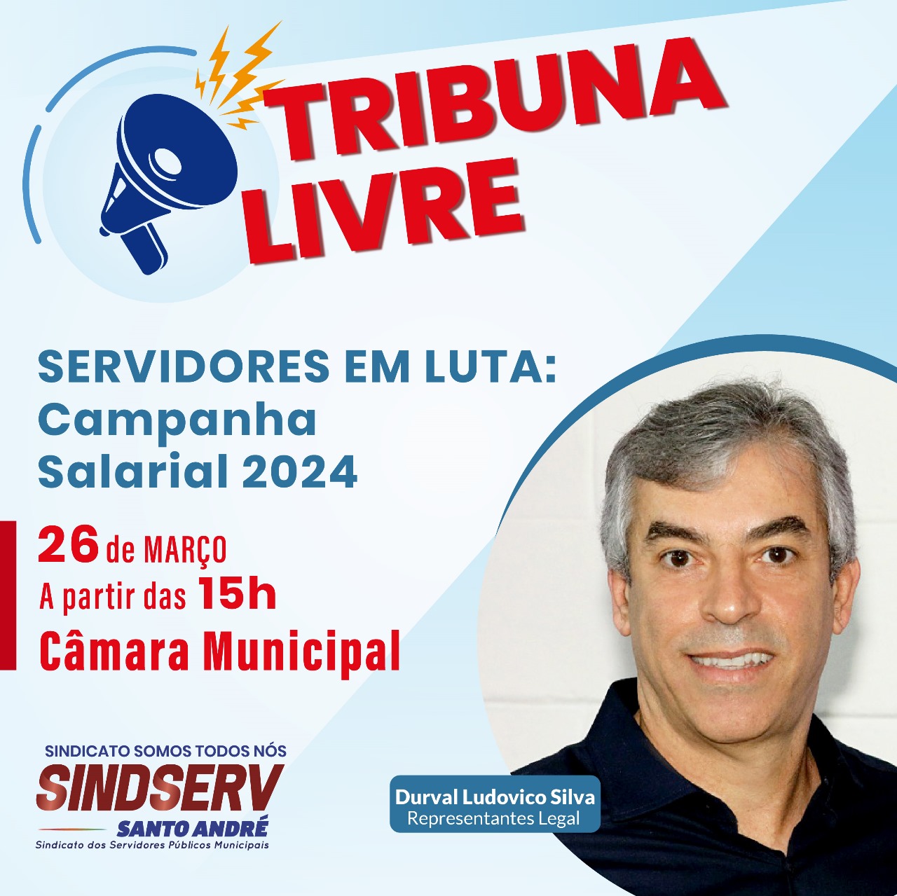 Imagem de Durval fala sobre a Campanha Salarial na Tribuna Livre no dia (26)