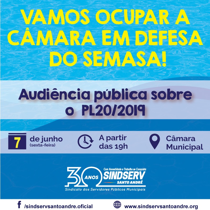 Imagem de Não à entrega do Semasa: Audiência pública acontece nesta sexta-feira (7) 