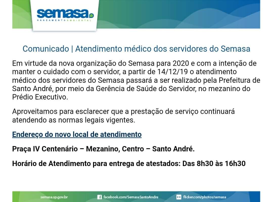 Imagem de Sindserv Santo André repudia fechamento do Serviço Médico do Semasa

