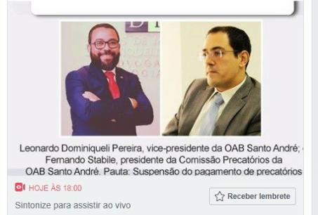 Imagem de LIVE do RD: OAB Santo André explica sobre suspensão do pagamento de precatórios 
