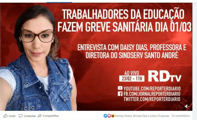 Imagem de Em entrevista ao Repórter Diário, diretora do Sindserv explica motivos da Greve Sanitária da Educação 