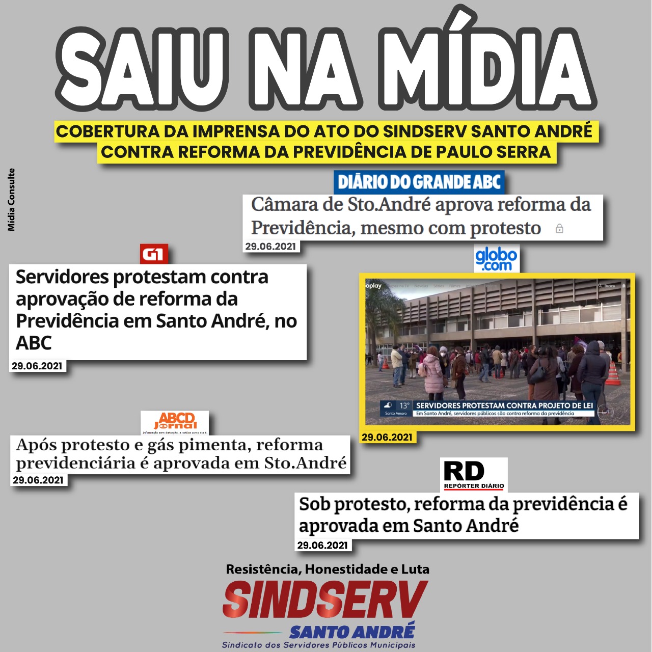 Imagem de Protesto dos servidores contra Reforma da Previdência de Paulo Serra é destaque na imprensa