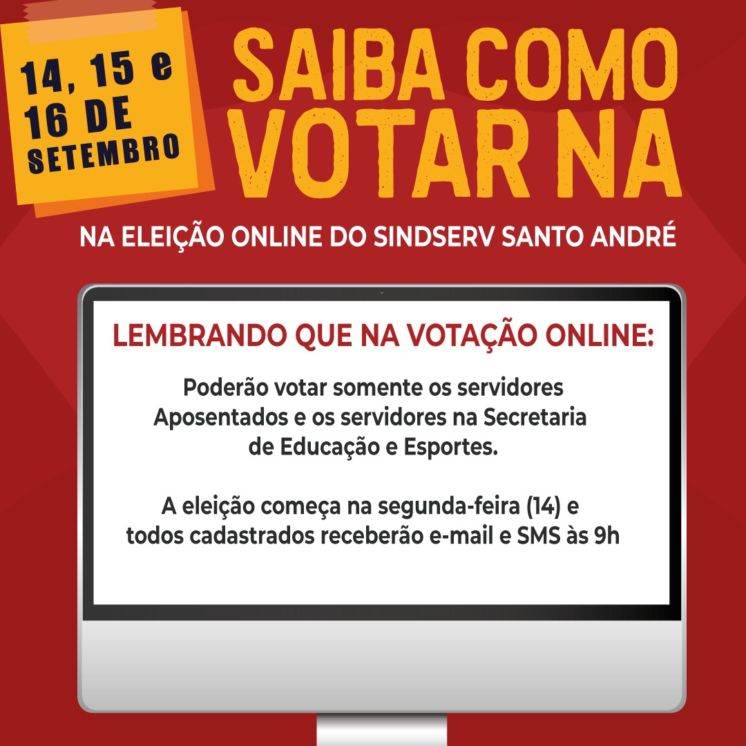 Imagem de Veja o Passo a Passo para  votar na eleição on-line do Sindserv André