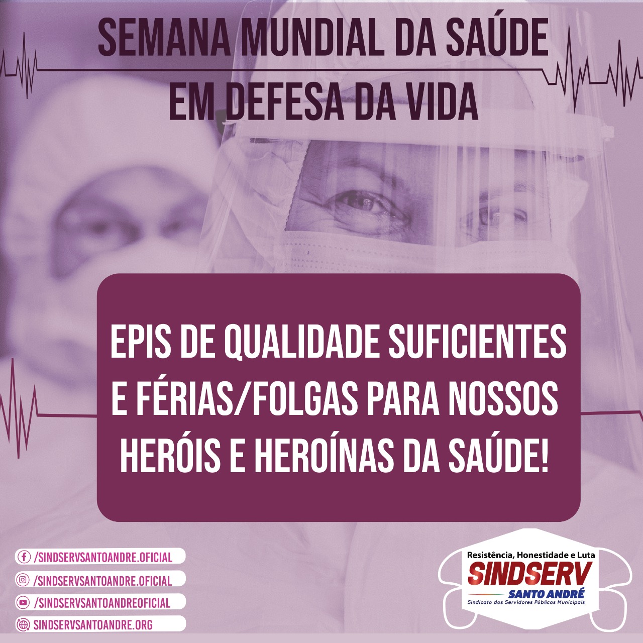 Imagem de Sindserv divulga cards em Defesa da Vida e Vacina para todos na Semana Mundial da Saúde 