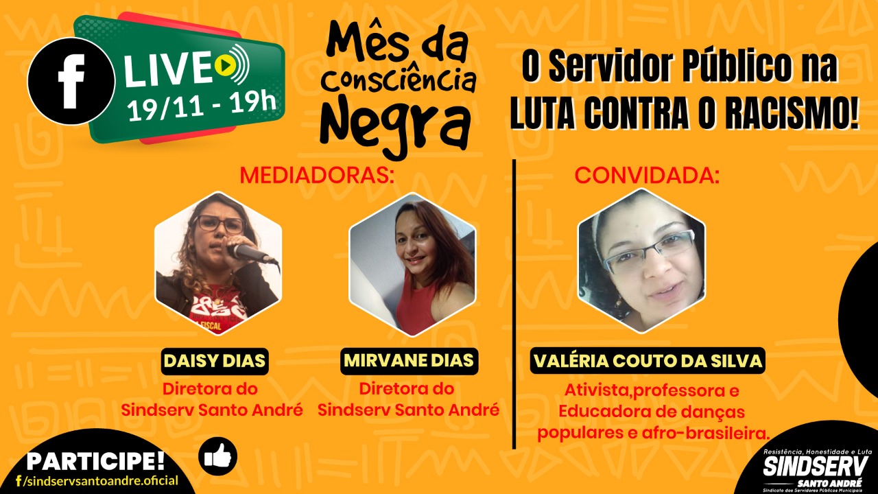 Imagem de Sindserv Santo André debate combate ao Racismo em Live nesta quarta-feira (19)