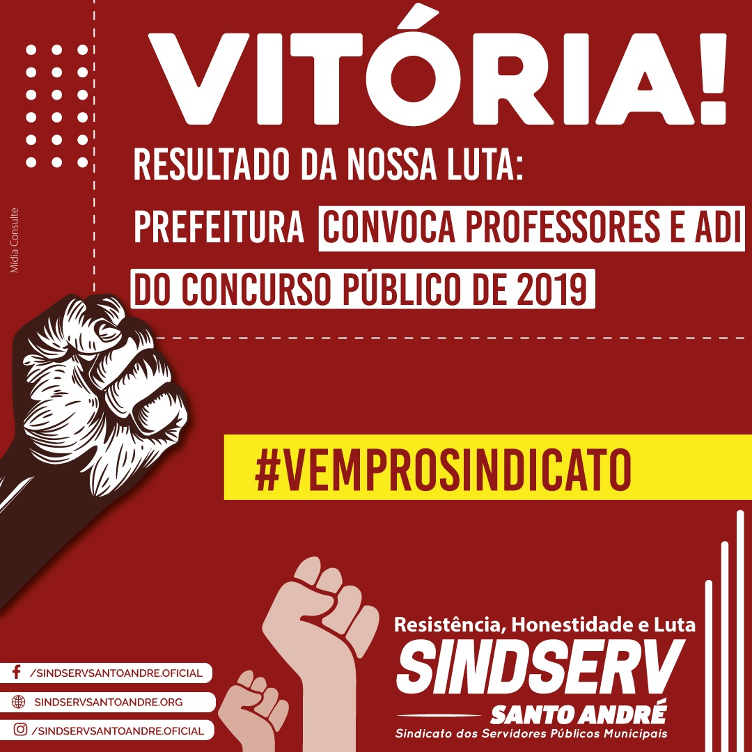 Imagem de  Vitória da nossa Luta: Prefeitura convoca professores e ADI do concurso de 2019
