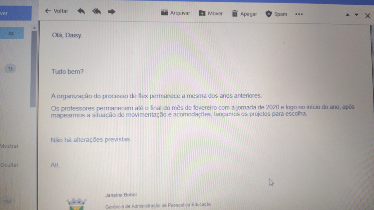 Imagem de “Organização dos professores flex permanece sem alteração em 2021”, afirma SE ao Sindicato
