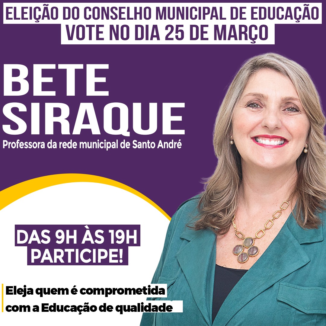 Imagem de Vote na candidata do Sindserv Santo André nas eleições do Conselho Municipal de Educação 