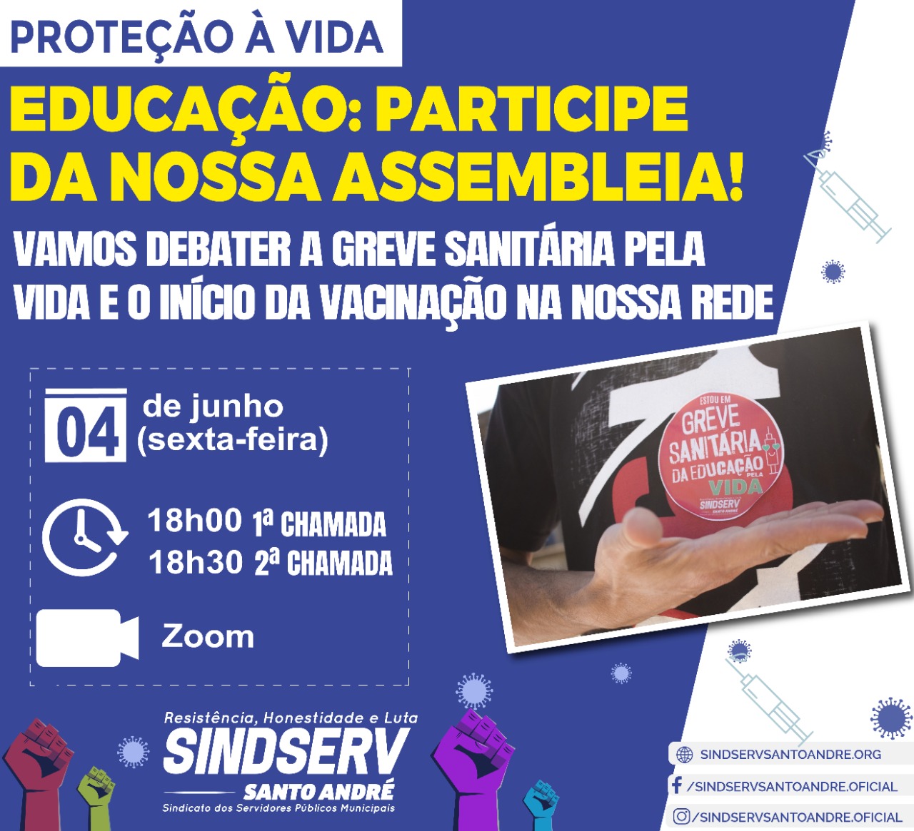 Imagem de Sindserv Santo André convoca Assembleia com Trabalhadores da Educação