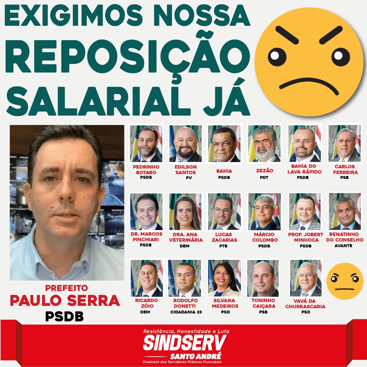 Imagem de Vamos pressionar os vereadores: reposição da inflação já!
