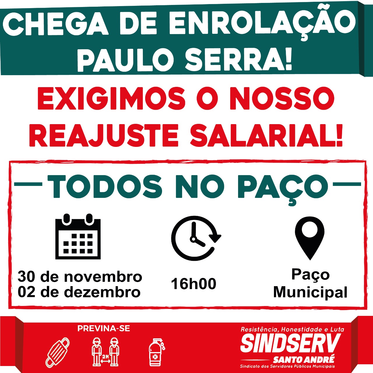 Imagem de Reajuste Salarial Já: participe do Ato do Sindserv nesta terça-feira (30) 
