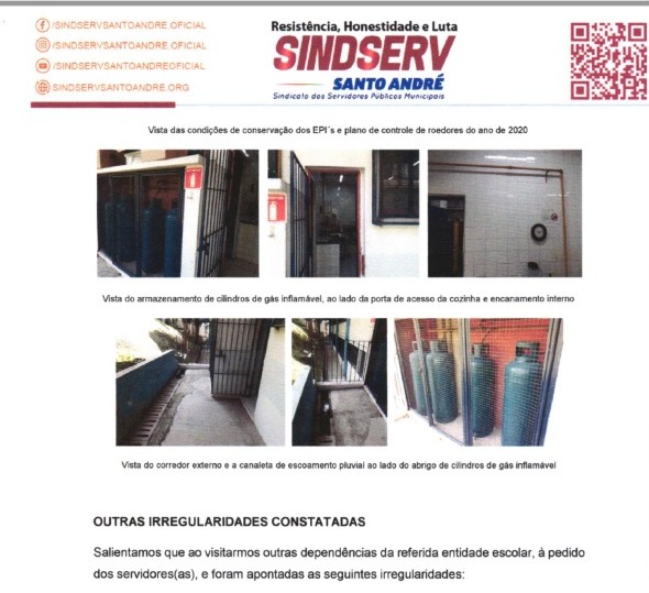 Imagem de Sindserv pede providências da Secretaria de Educação sobre condições de trabalho da EMEIEF Cândido Portinari 