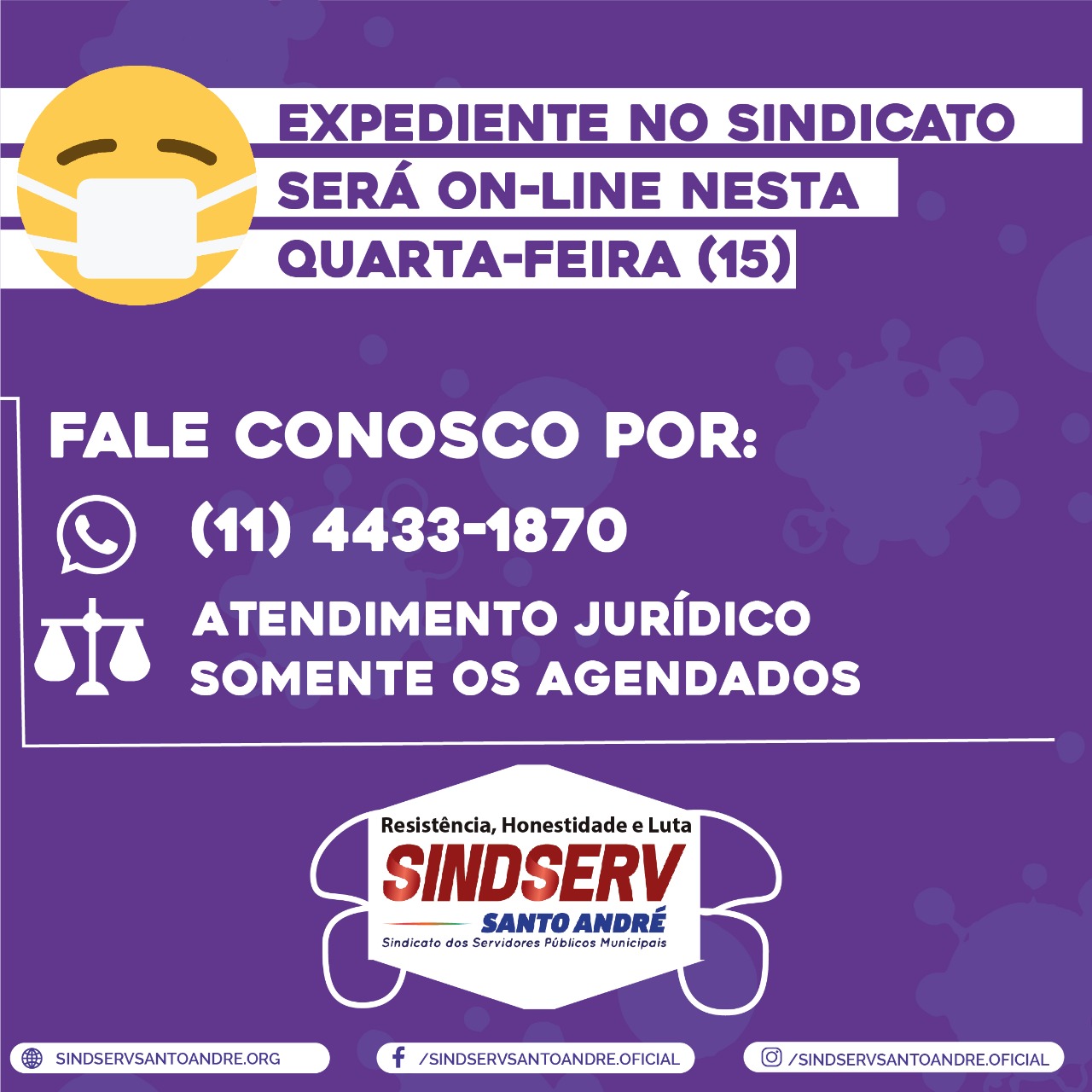 Imagem de Sindserv fará atendimento on-line nesta quarta-feira (15)