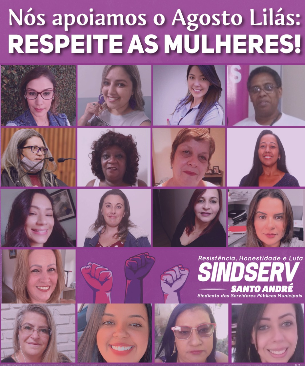 Imagem de Agosto Lilás: Sindserv Santo André adere à campanha de conscientização pelo fim da violência contra a mulher