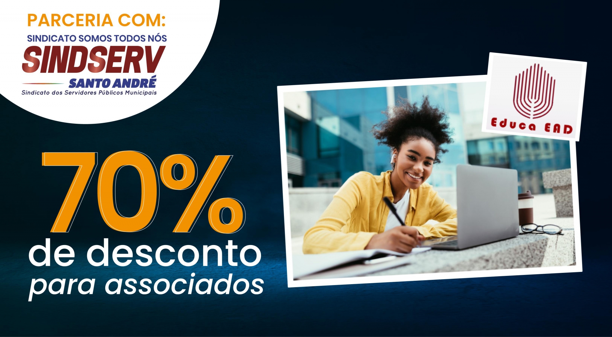 Imagem de Sindserv Santo André e EducaEAD firmam convênio de formação educacional