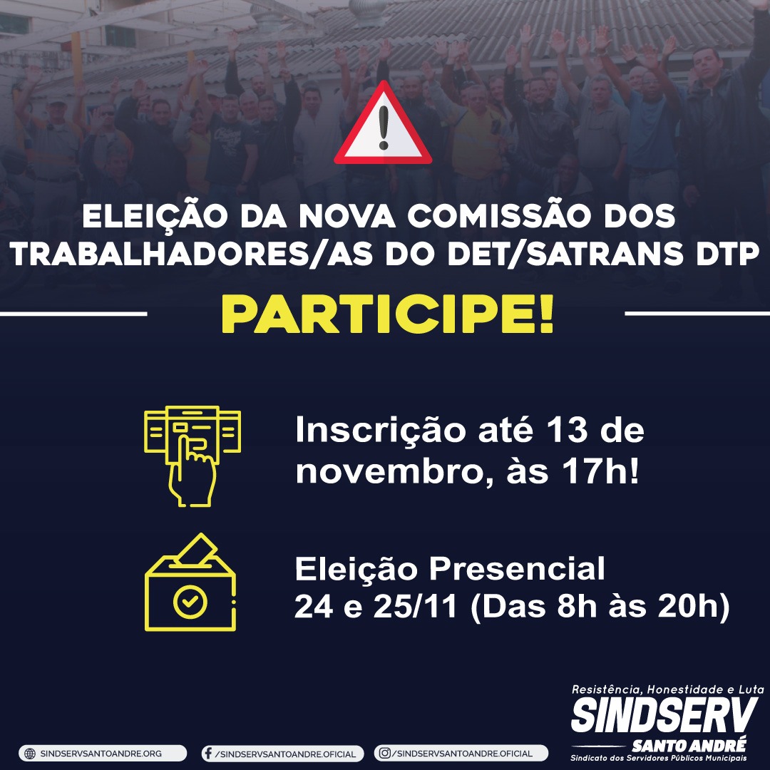 Imagem de Atenção servidores e servidoras no DET/SATRANS/DTP!