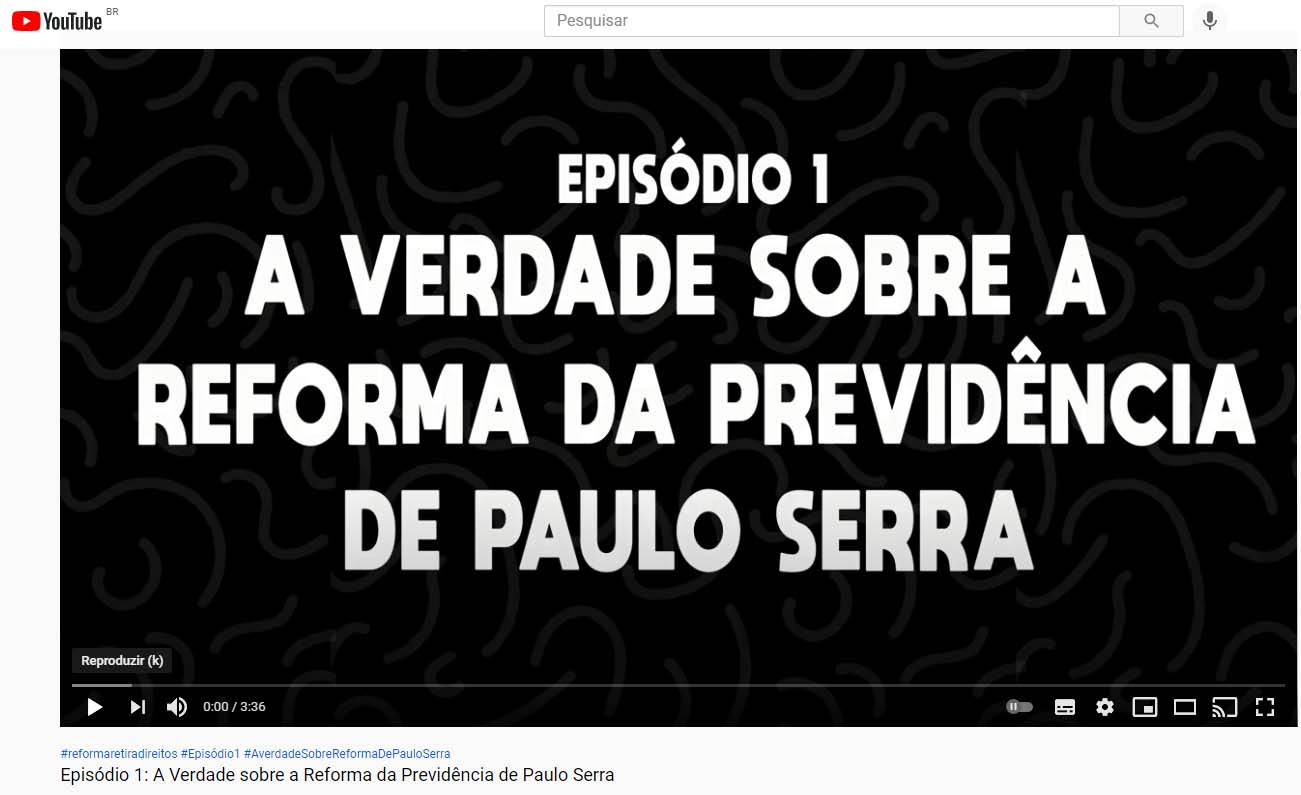 Imagem de Vídeo do Sindserv alerta os ataques da Lei de Paulo Serra na aposentadoria da categoria 