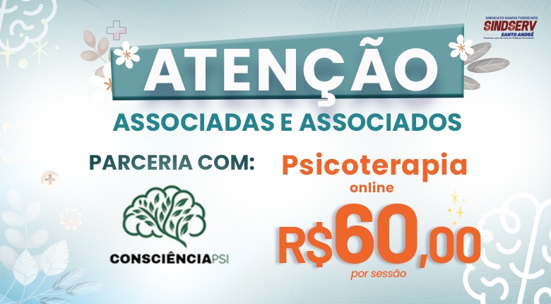 Imagem de Saúde Mental: Sindserv Santo André e Consciência PSI firmam parceria 