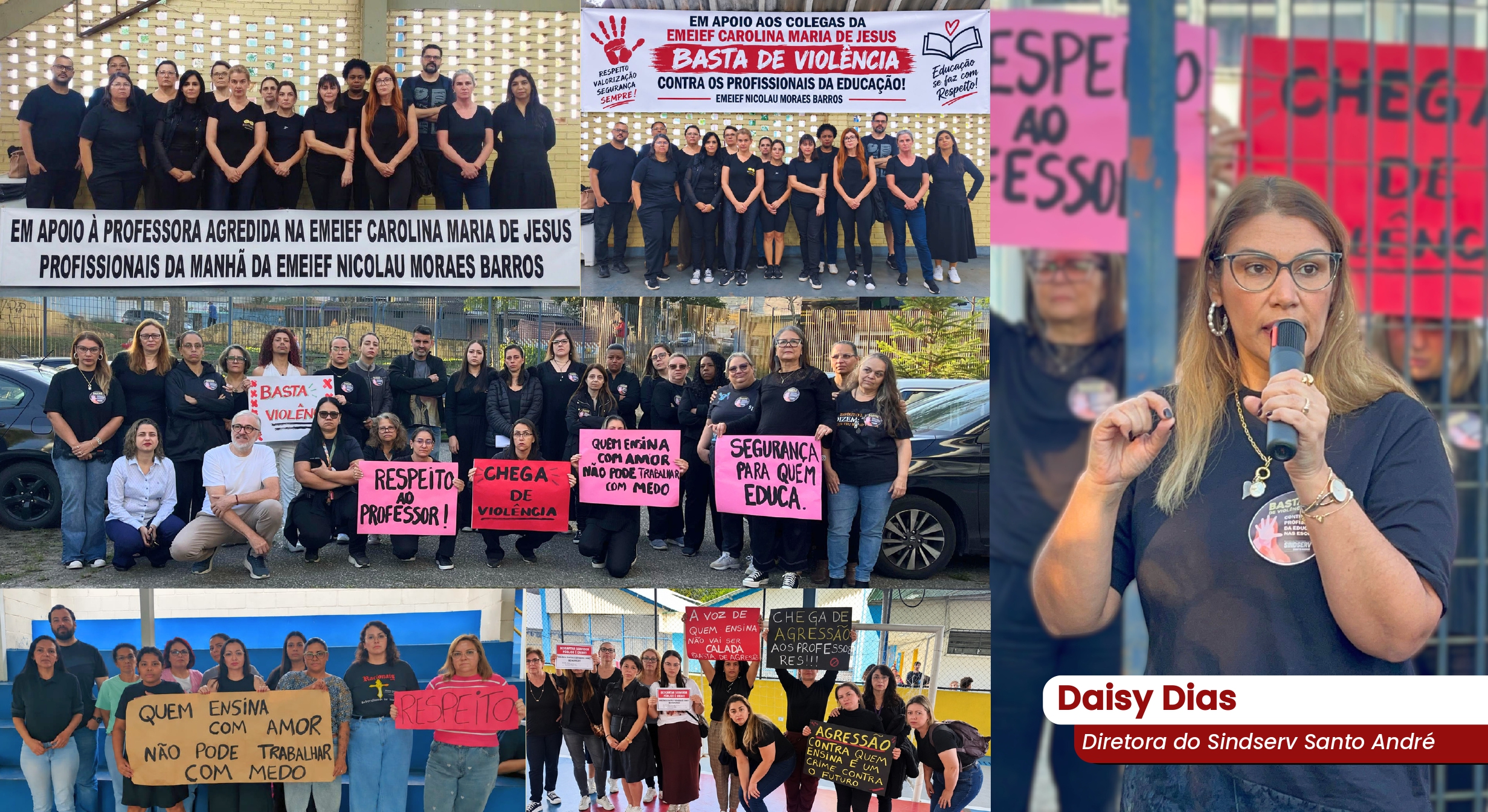 Imagem de Sindserv Santo André exige em ato público segurança e proteção aos profissionais da Educação  