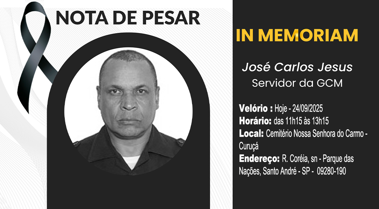 Imagem de Sindserv Santo André lamenta falecimento do GCM José Carlos Jesus 