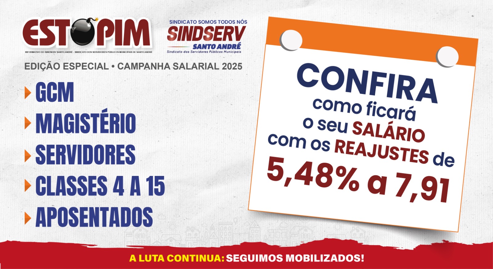 Imagem de Confira como ficarão seus vencimentos com os reajustes de 5,48% a 7,91%
