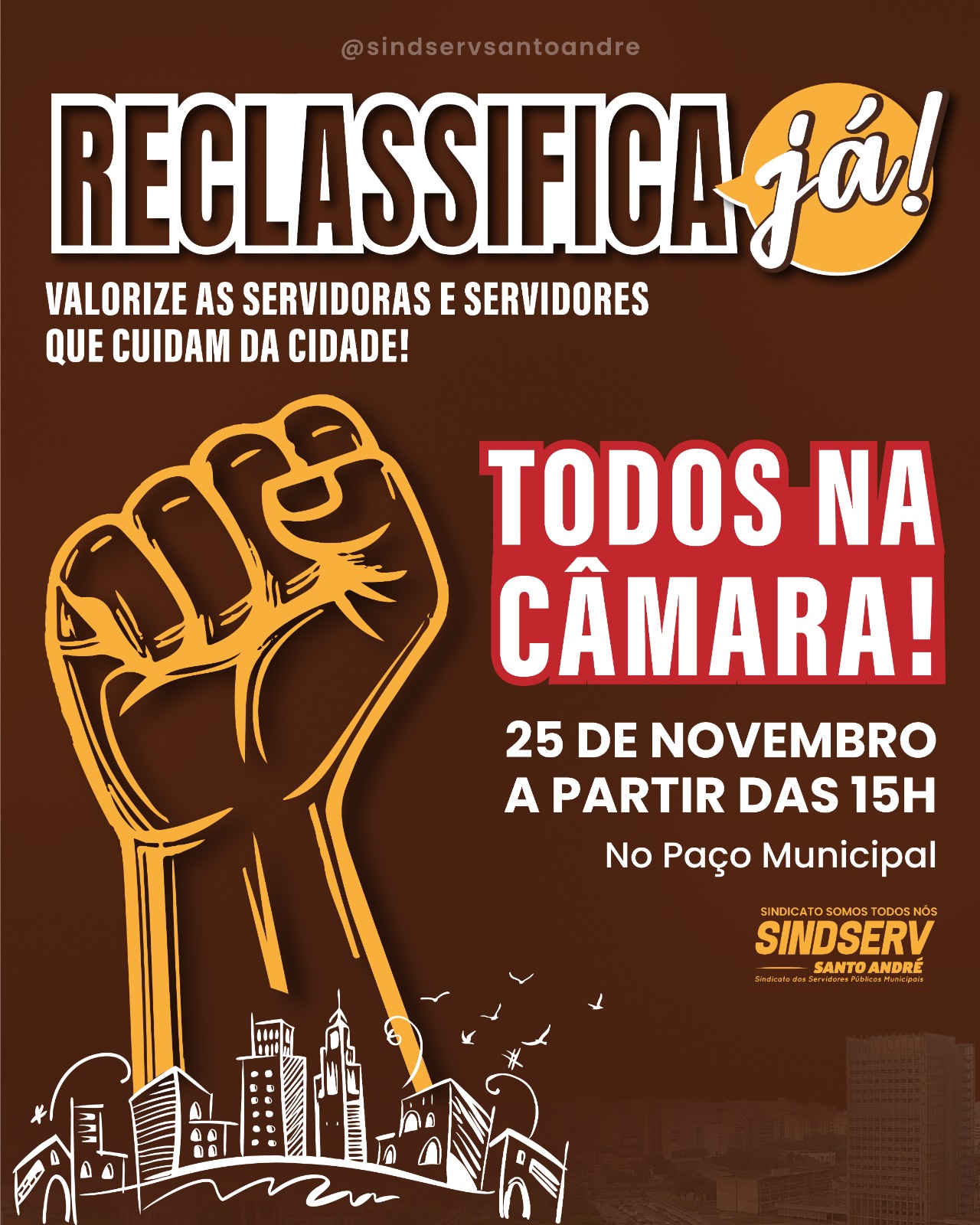 Imagem de Sindserv Santo André fará ato público em defesa da retomada das negociações da reclassificação salarial dos servidores