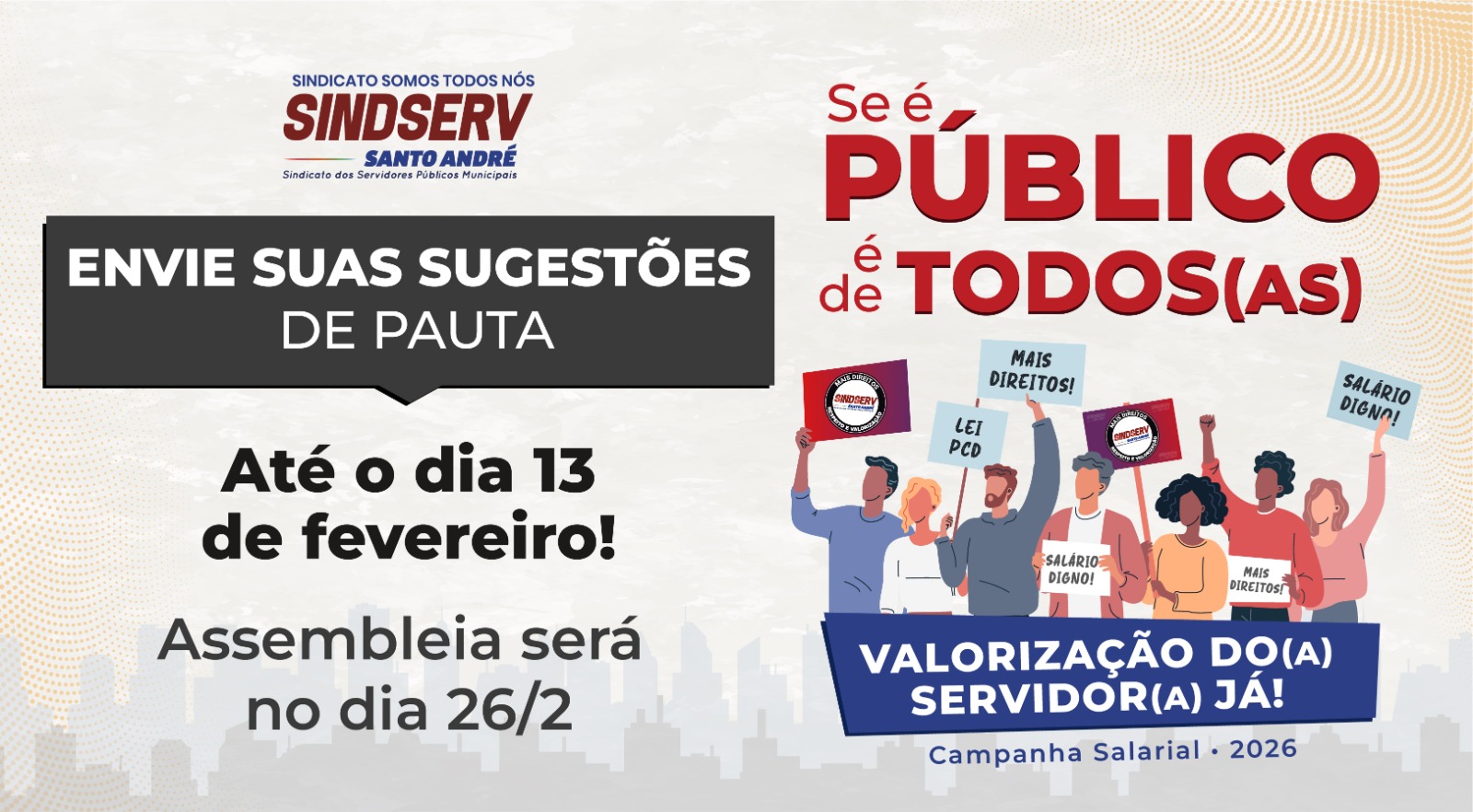 Imagem de Participe da construção da pauta de reivindicações da Campanha Salarial